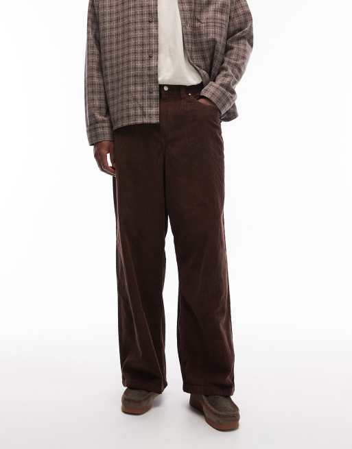 ASOS DESIGN loose pants in brown corduroy, 2 of 5