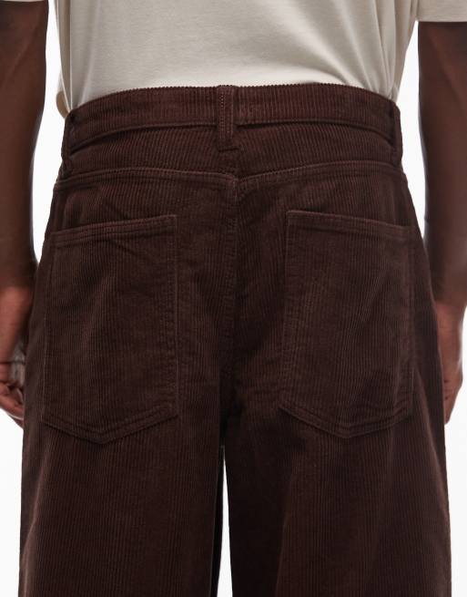 ASOS DESIGN loose pants in brown corduroy, 5 of 5