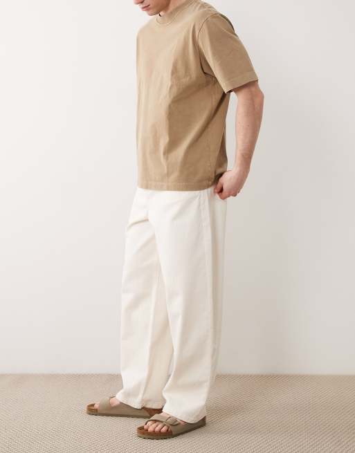 ASOS DESIGN loose pants in ecru, 3 of 5