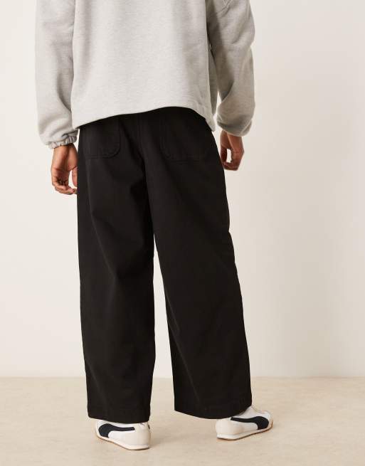 ASOS DESIGN super baggy pleated pants in black