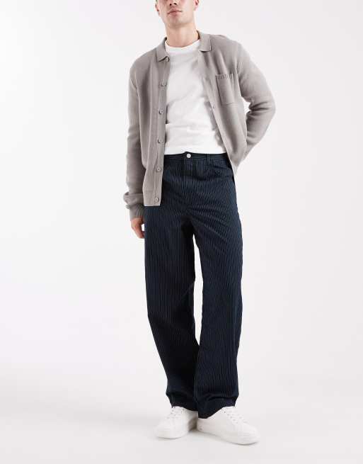 ASOS DESIGN loose pull-on pants in pinstripe, 2 of 5