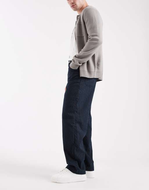 ASOS DESIGN loose pull-on pants in pinstripe, 3 of 5