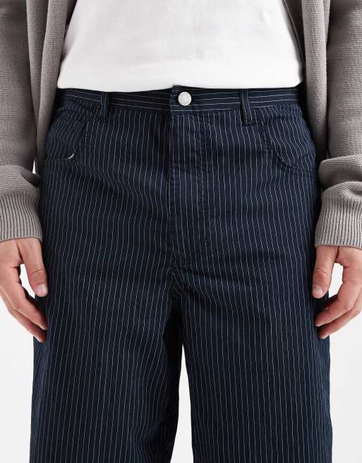 ASOS DESIGN loose pull-on pants in pinstripe, 4 of 5