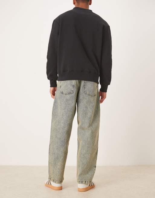 ASOS DESIGN loose straight fit yellow wash jeans, 2 of 5