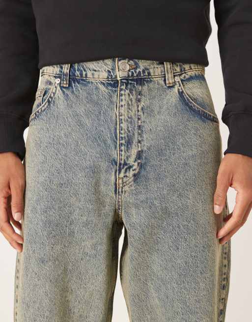 ASOS DESIGN loose straight fit yellow wash jeans, 5 of 5