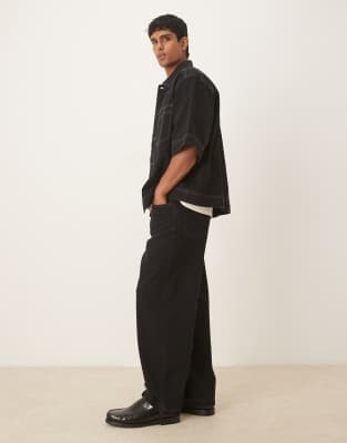 Asos Design Loose Straight Jeans In Black
