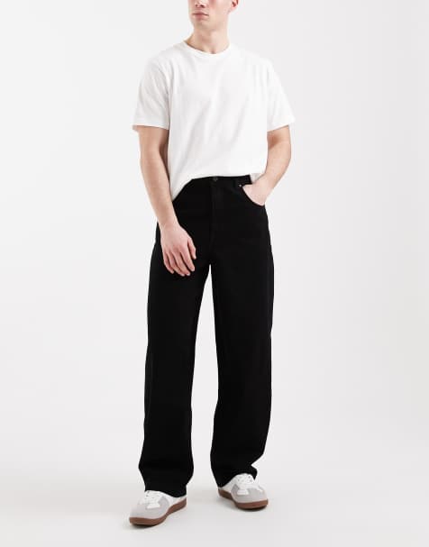 ASOS DESIGN loose straight jeans in black - view 1