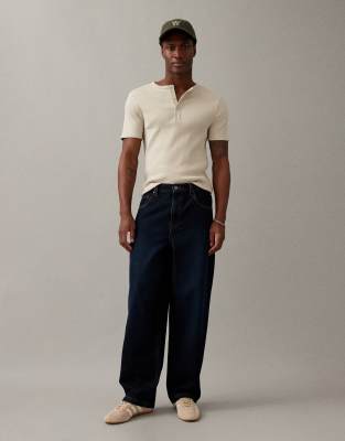 Asos Design Loose Straight Jeans In Blue