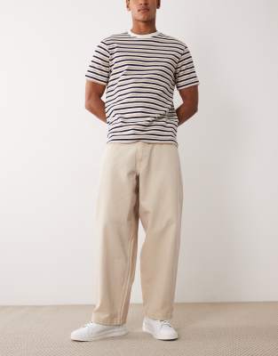 Asos Design Loose Straight Jeans In Neutral