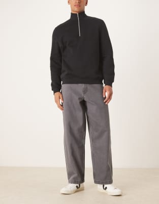 ASOS DESIGN loose straight jeans in grey wash