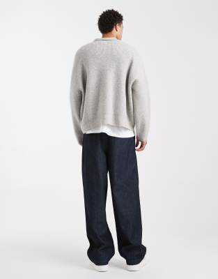 Asos Design Loose Straight Jeans In Gray