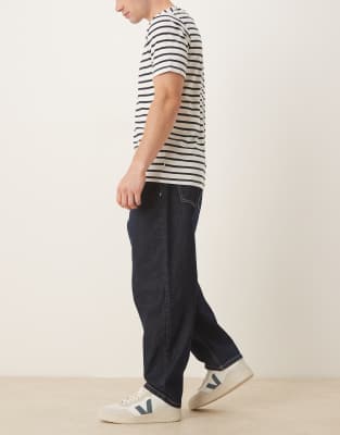 Asos Design Loose Straight Jeans In Blue