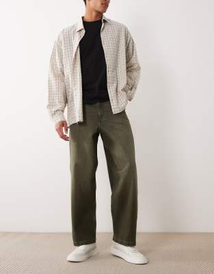 Asos Design Loose Straight Jeans In Multi