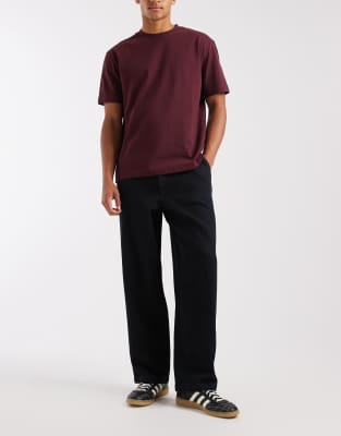 Asos Design Loose Straight Jeans In Black