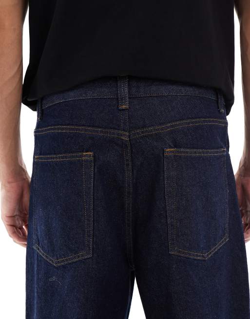 ASOS DESIGN - Løstsiddende jeans med lige ben i rå vask