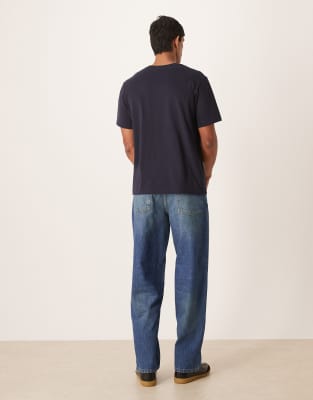 Asos Design Loose Straight Jeans In Blue