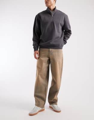 Asos Design Loose Straight Jeans In Blue