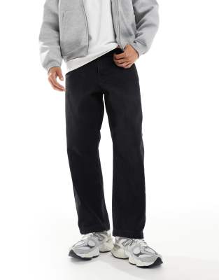 loose straight jeans in washed black
