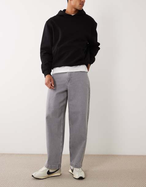 ASOS DESIGN loose straight jeans in washed grey - view 1