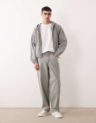 Asos Design Loose Straight Leg Jeans In Gray