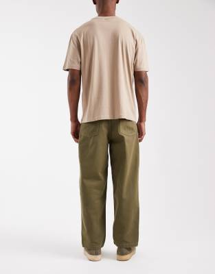 Asos Design Loose Straight Leg Jeans In Multi