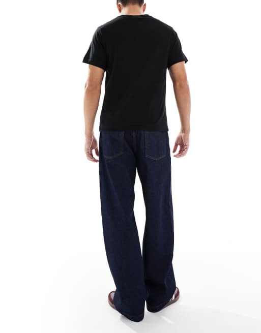 ASOS DESIGN - Løstsiddende jeans med lige ben i rå vask