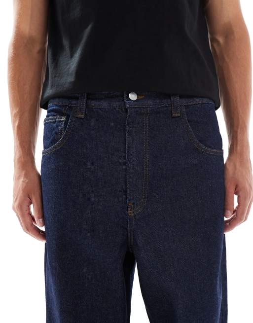 ASOS DESIGN - Løstsiddende jeans med lige ben i rå vask