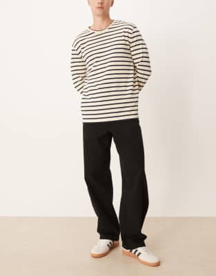 Asos Design Loose Straight Leg Pants In Black