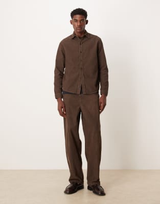 Asos Design Loose Straight Leg Pants In Burgundy