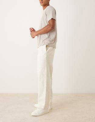 Asos Design Loose Straight Leg Jeans In White