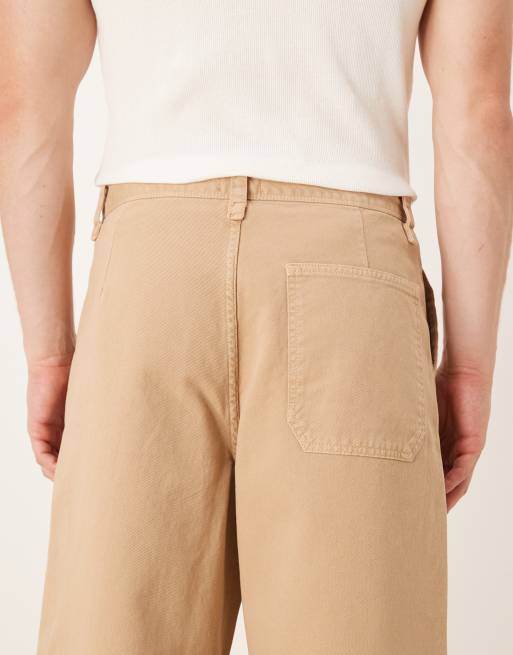 ASOS DESIGN loose straight pants in beige, 4 of 5