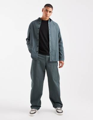 Asos Design Loose Straight Pants In Gray