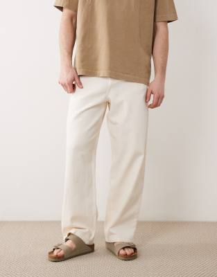 Asos Design Loose Straight Pants In White