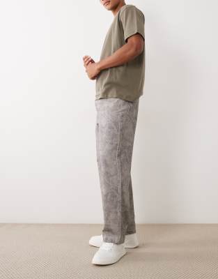 Asos Design Loose Straight Pants In Gray