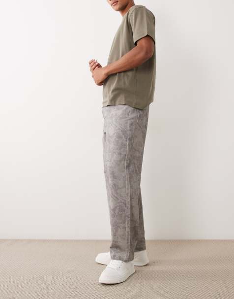 ASOS DESIGN loose straight pants in fuzzy print - view 1