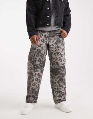 Asos Design Loose Straight Pants In Multi