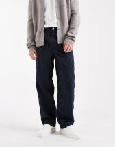 ASOS DESIGN loose straight pull-on pants in pinstripe