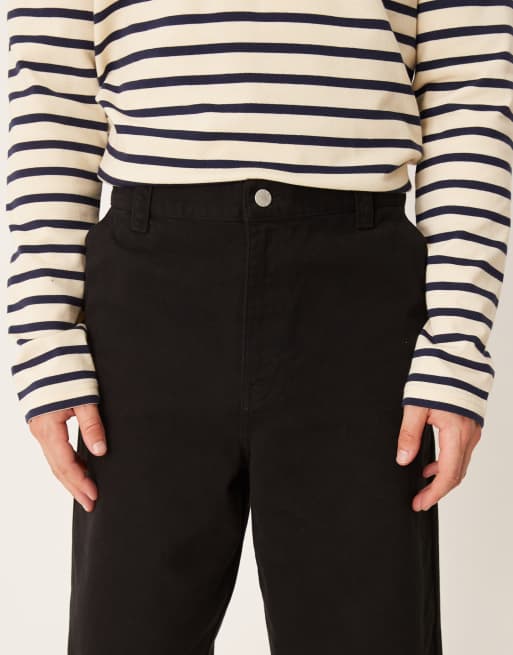 ASOS DESIGN loose straight trousers in black, 4 of 5