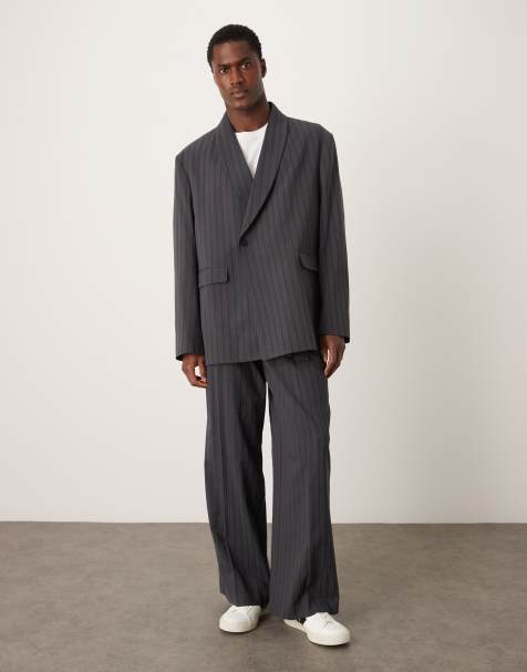 ASOS DESIGN loose suit trousers in black