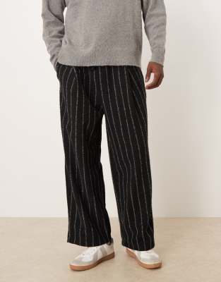 Asos Design Loose Sweatpants With Stripes In Black