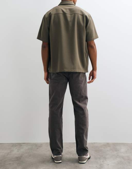 ASOS DESIGN loose trouser in gray with belt, 3 of 5