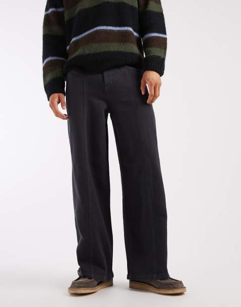 ASOS DESIGN loose trousers in black