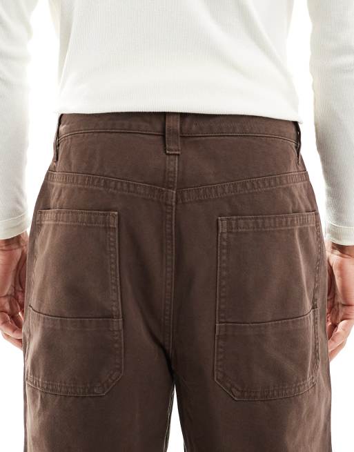 ASOS DESIGN loose trousers in brown, 5 of 5