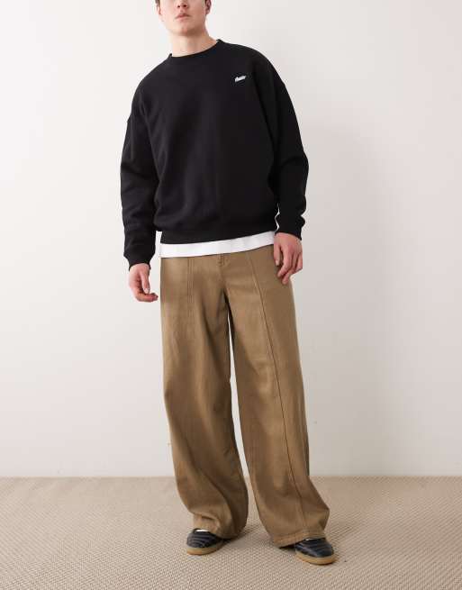 ASOS DESIGN loose trousers in brown, 2 of 5
