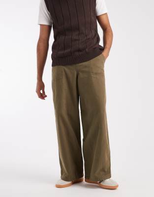 ASOS DESIGN ASOS DESIGN loose trousers in khaki-Green