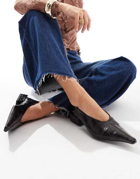 ASOS DESIGN - Lorelei - Premium leren ballerina pumps in bordeauxrood - view 1