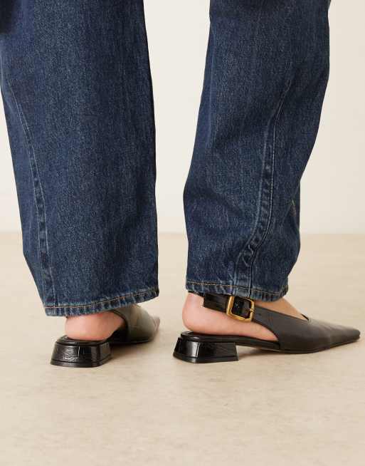 ASOS DESIGN - Loretta - Ballerine nere con cinturino posteriore e punta allungata, 3 di 4