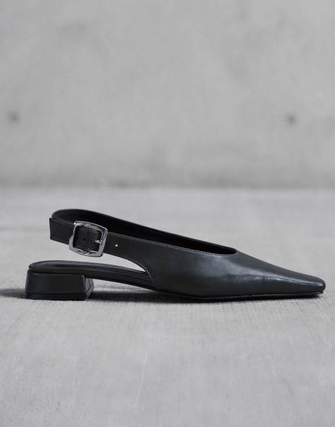 ASOS DESIGN - Loretta - Kakifarvede ballerinaer med hælrem og spids tå - view 1