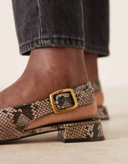 ASOS DESIGN - Loretta - Slingback ballerina's met hoekige neus in slangenprint, 2 van 4