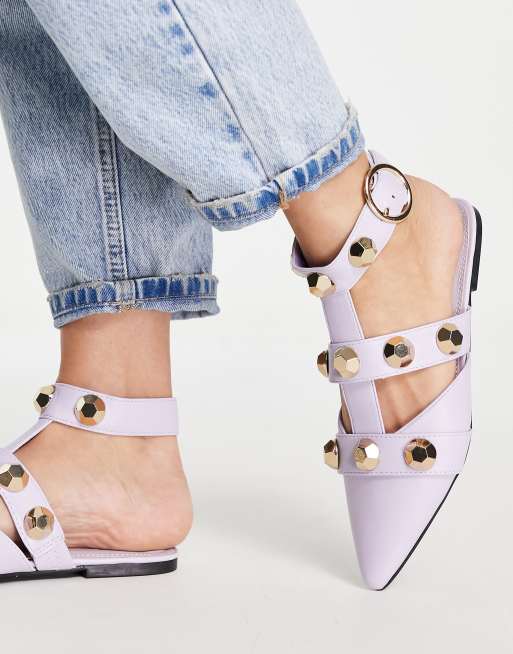 ASOS DESIGN - Lorina - Ballerina's met studs in lila